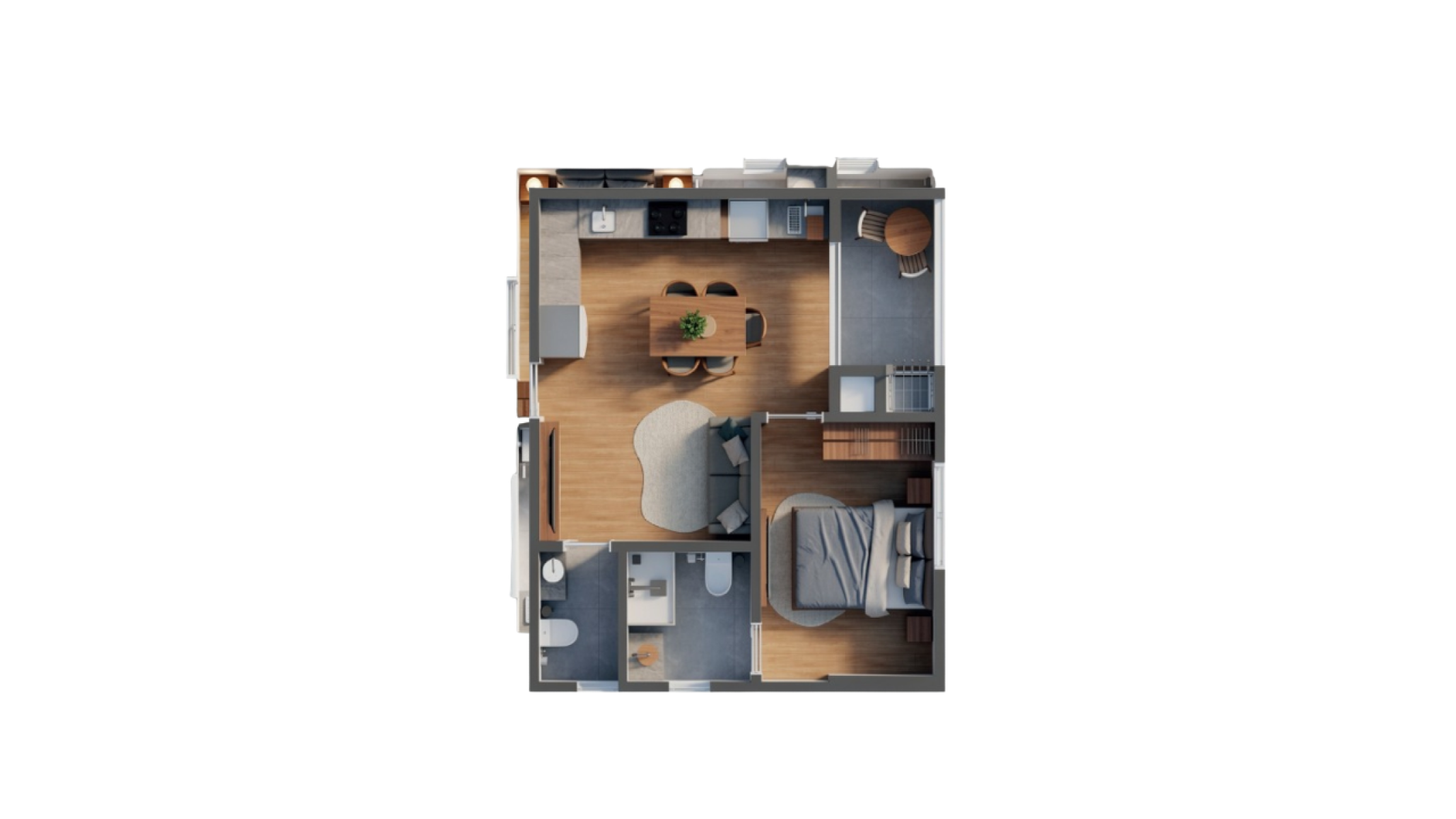 Apartamento Moderno com 1 Suíte no Edifício Reserva no Jardim Dourado, Porto Belo - Planta