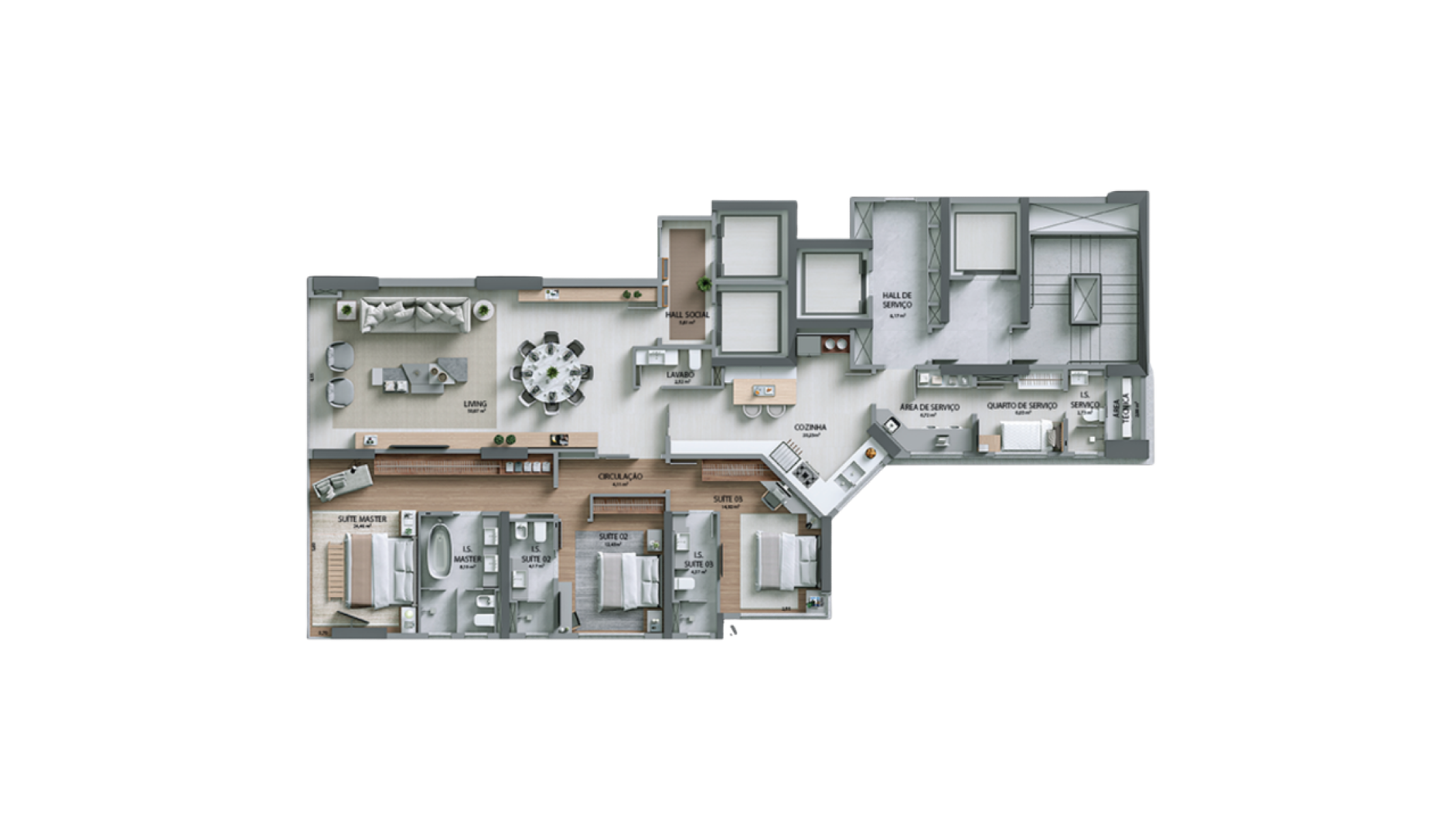 Apartamento com 3 Suítes no Fischer Dreams no Barra Sul de Balneário Camboriú - Planta