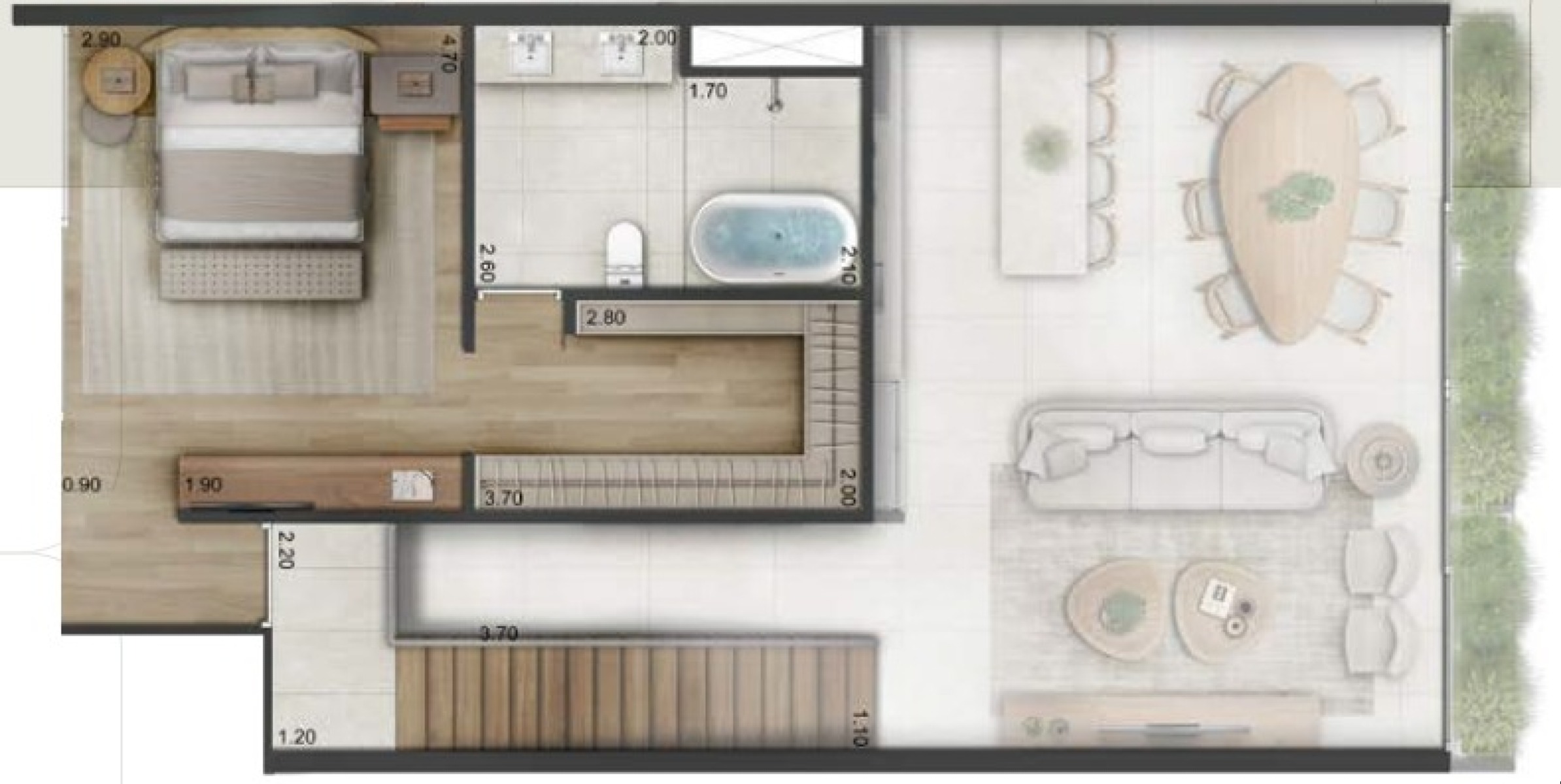 Apartamento com 2 Suítes no Golf View no Bairro Sertão Santa Luzia, Porto Belo - Planta