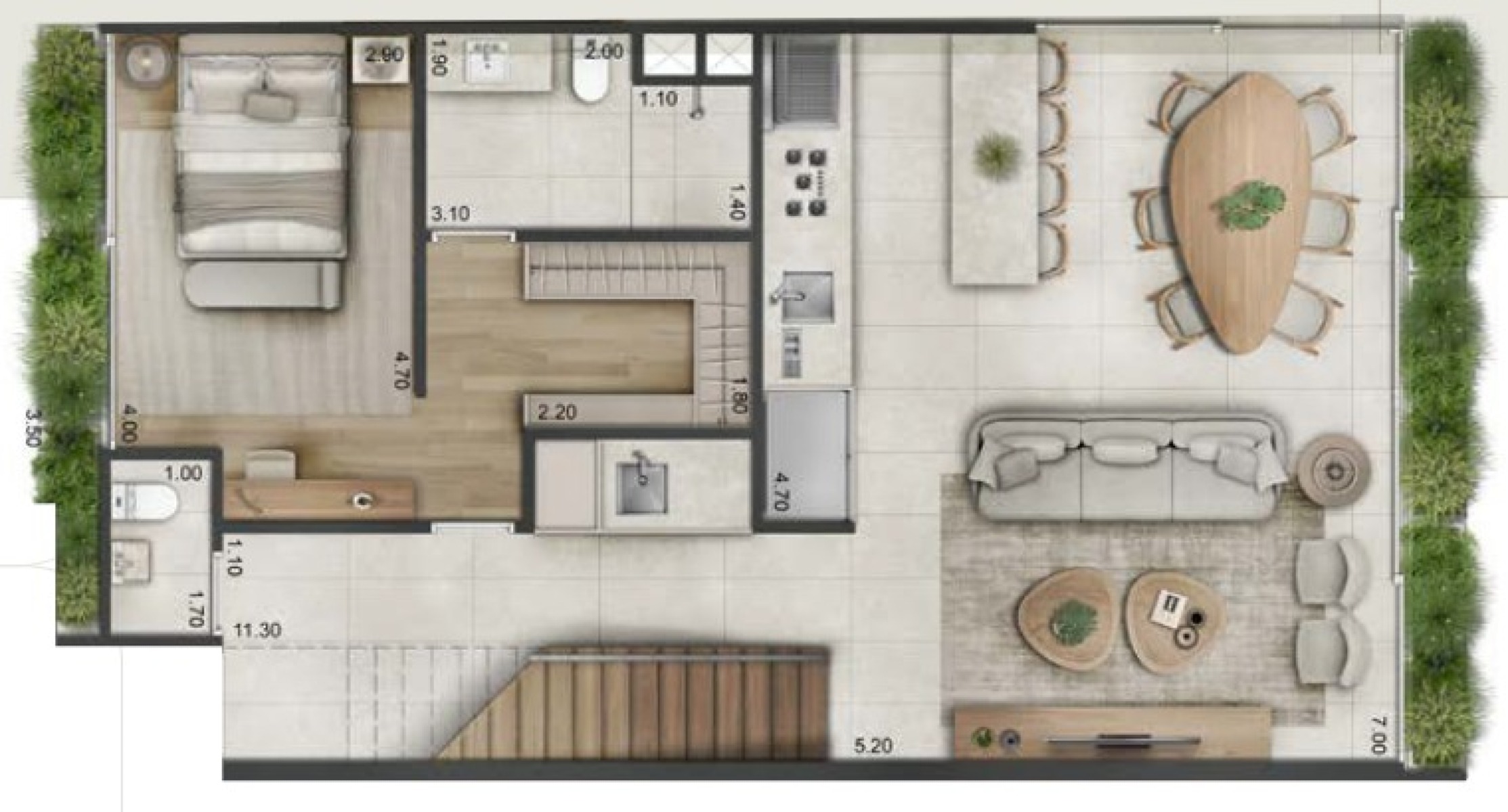 Apartamento com 2 Suítes no Golf View no Bairro Sertão Santa Luzia, Porto Belo - Planta