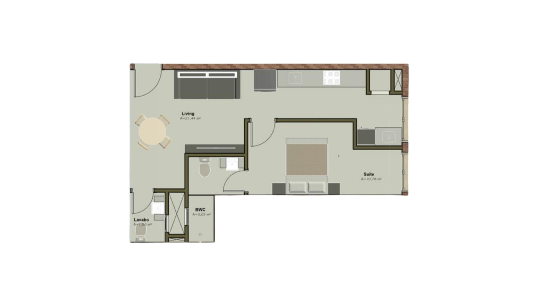 Studio no 14 Bis Home Club no Jardim Dourado, Porto Belo - Planta