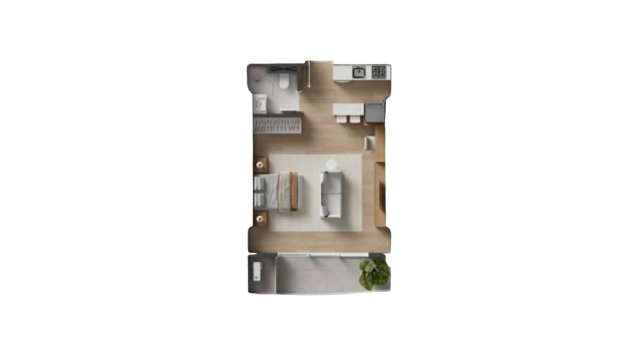 Studio de 49m² no Raro by Sierra na Praia Brava em Itajaí - Planta