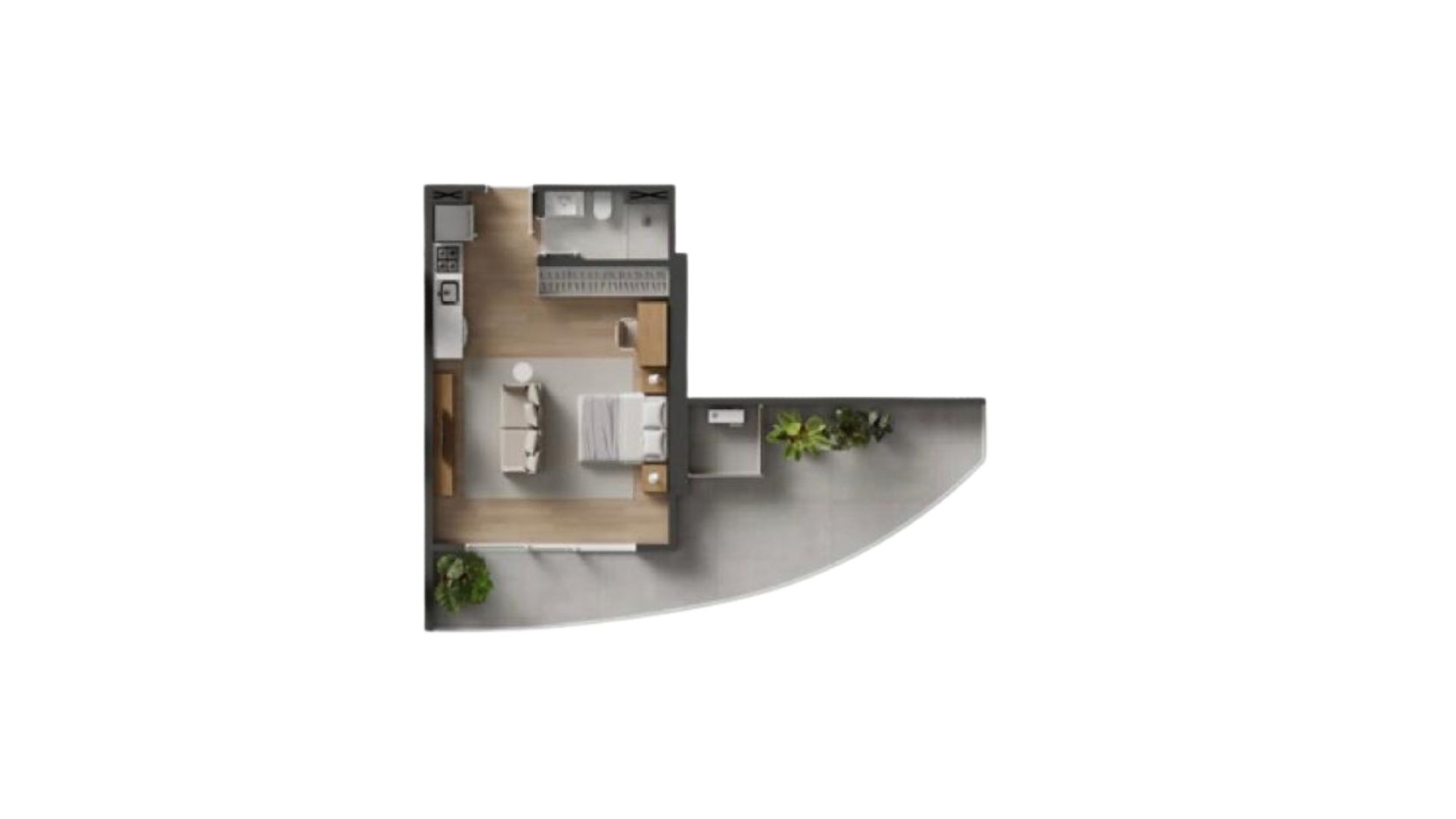 Studio de 66 m² no Raro by Sierra na Praia Brava em  Itajaí - Planta
