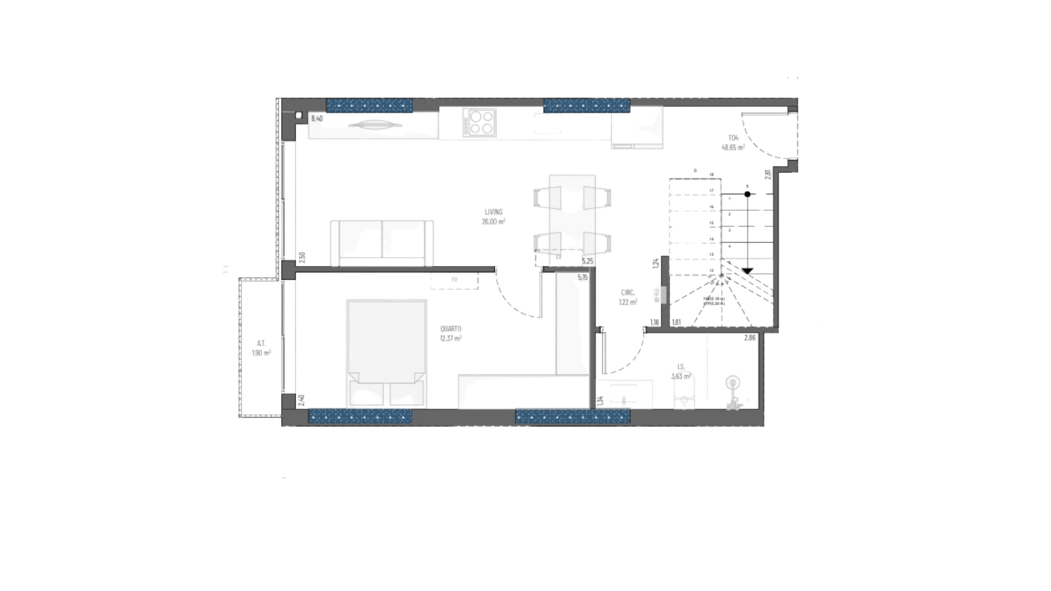 Apartamento Duplex com 1 Dormitório no It's Residence em Casa Branca, Itapema - Planta