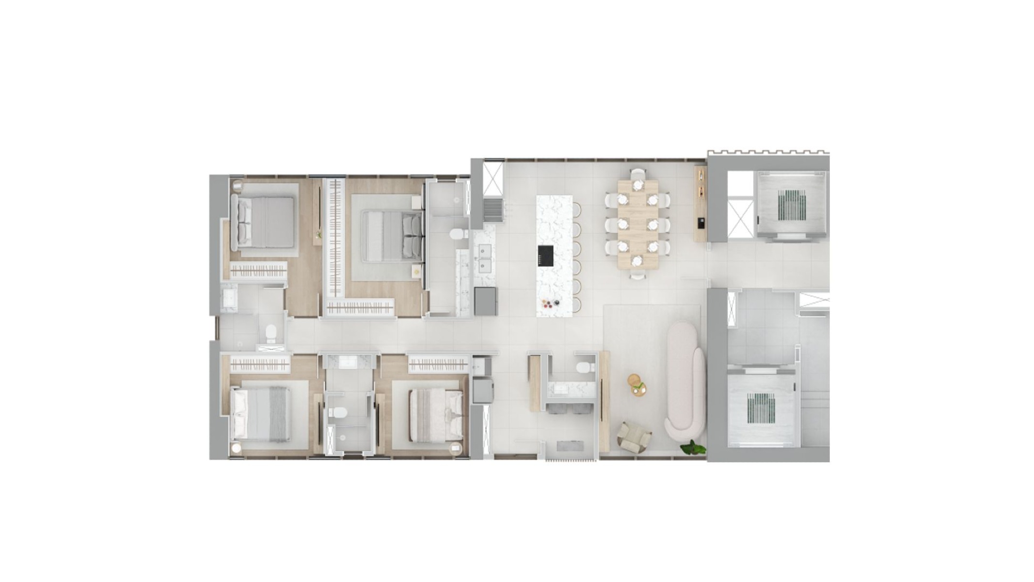 Apartamento com 4 Quartos no North Tower no Bairro Pioneiros, Balneário Camboriú - Planta