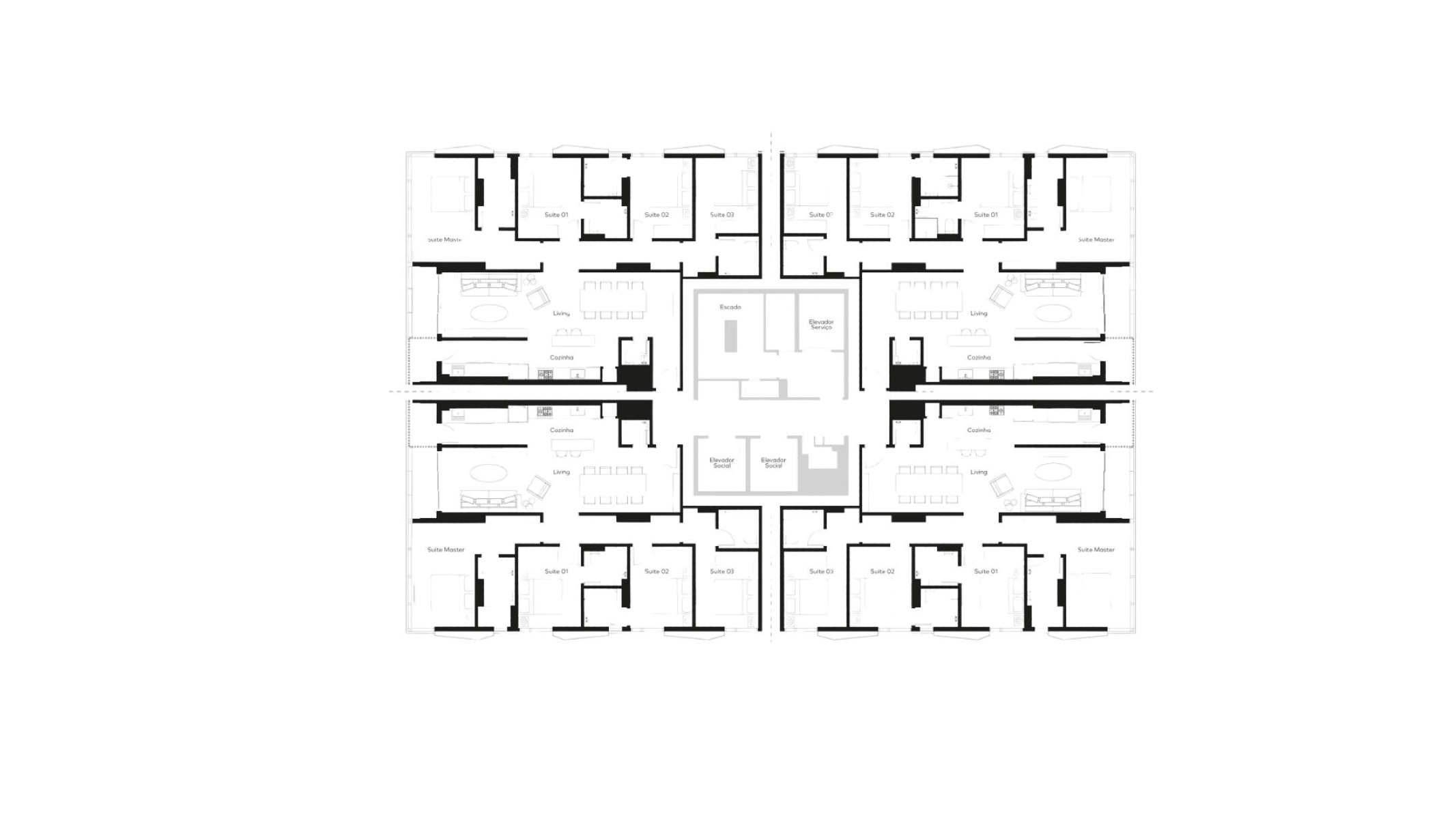 Apartamento com 4 Suítes e 148 m² no Green Hills no Pioneiros, Balneário Camboriú - Planta