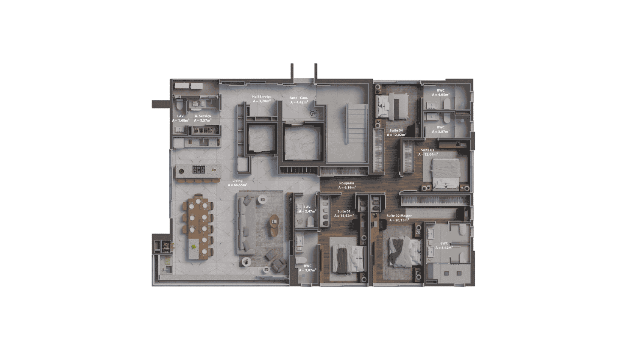 Apartamento com 4 Suítes no Alicante Casa, Centro de Balneário Camboriú - Planta