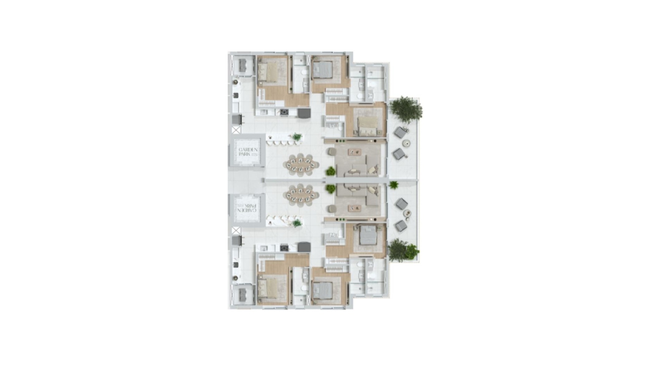Apartamento com 3 Dormitórios no Edifício Garden Park no Pioneiros em Balneário Camboriú - Planta