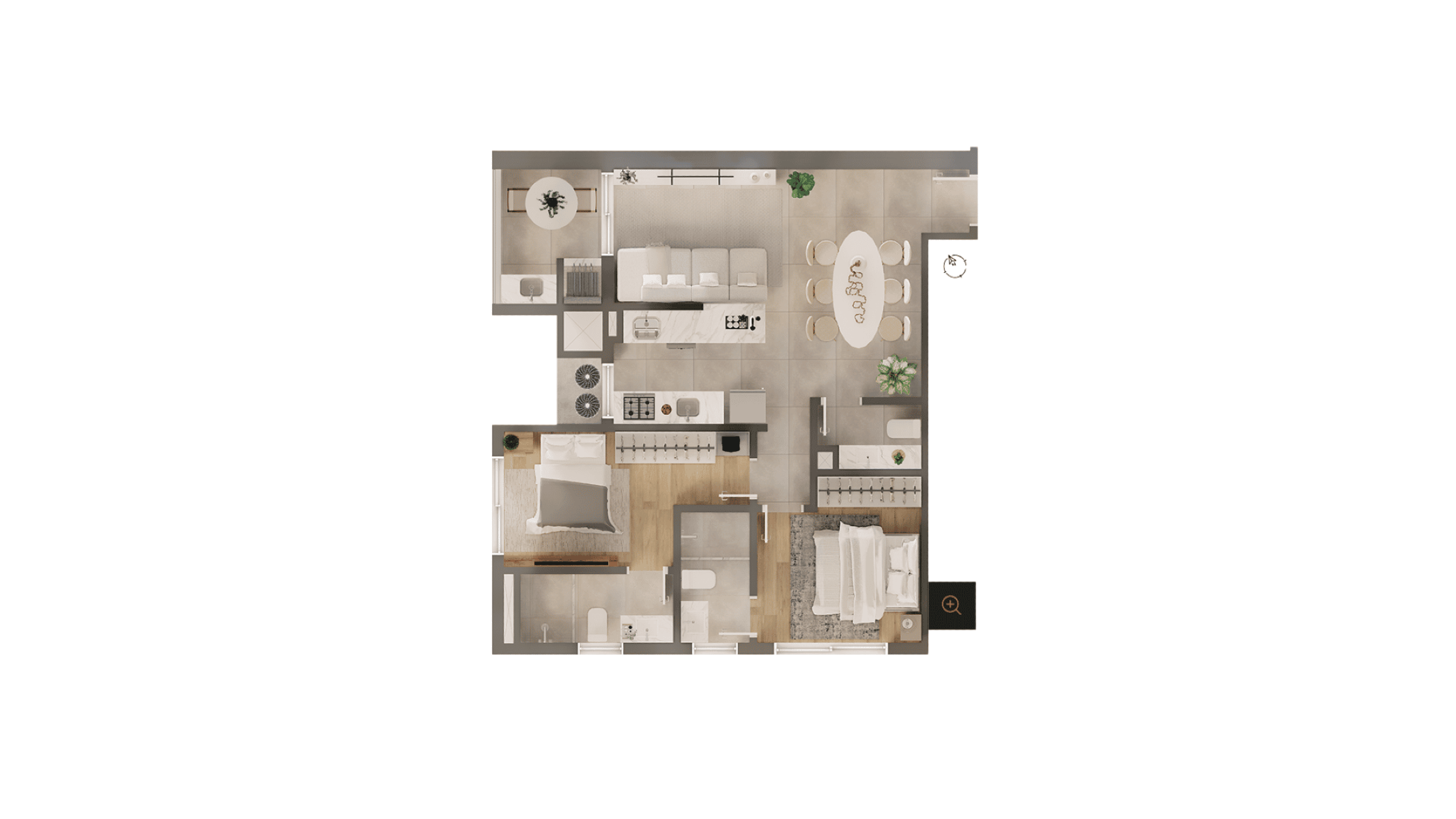 Apartamento com 2 Suítes no Lagom Perequê, Balneário Perequê, Porto Belo - Planta