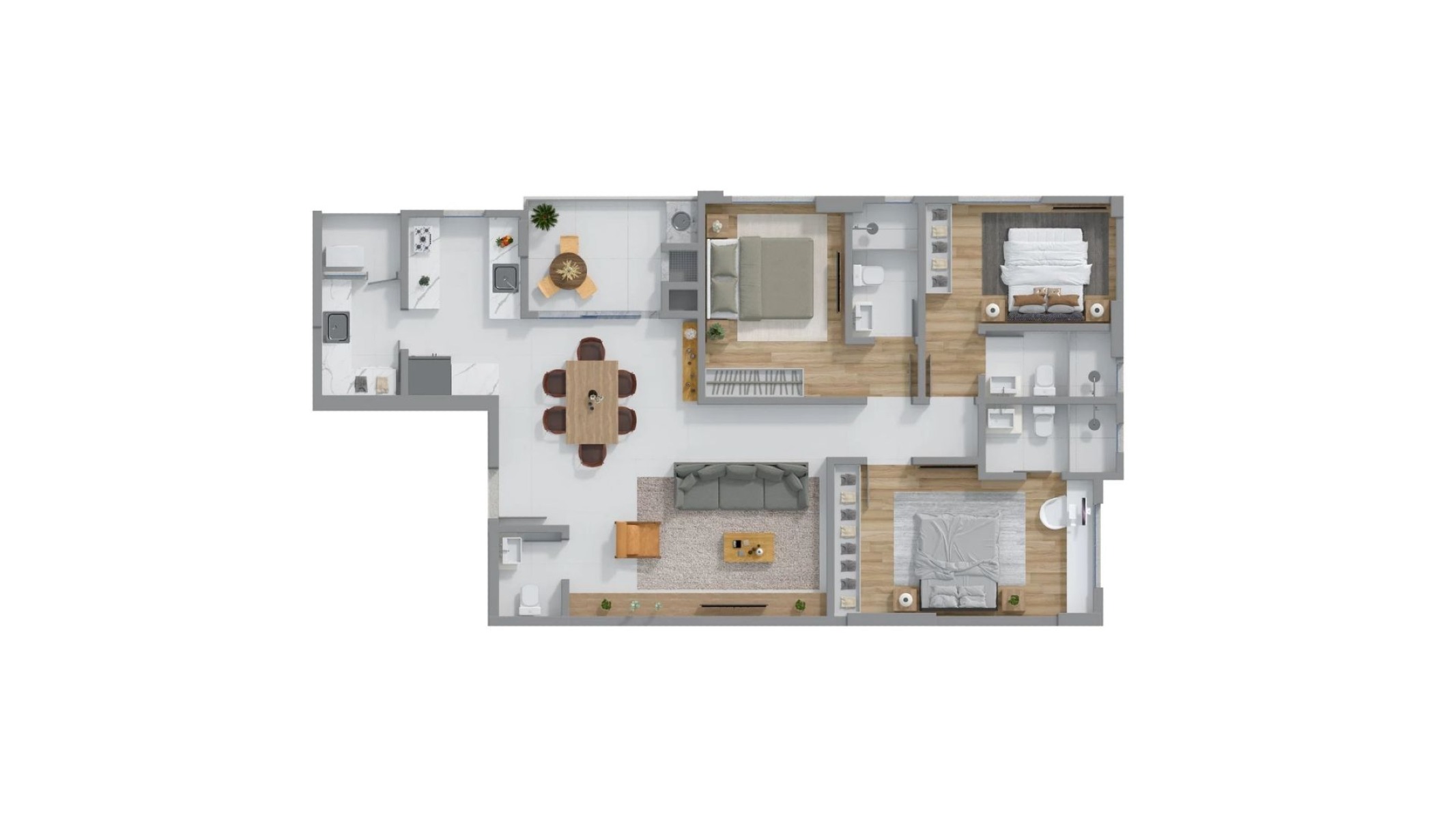 Apartamento na Planta com 3 Suítes no Soirée em Perequê, Porto Belo - Planta
