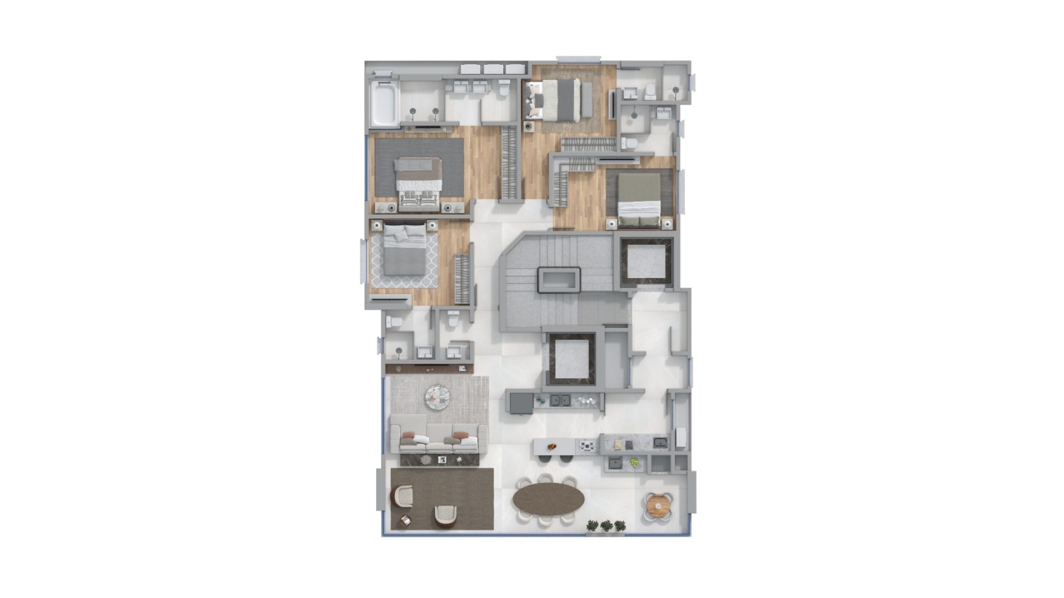 Apartamento com 4 Suítes no The Breeze em Meia Praia, Itapema - Planta