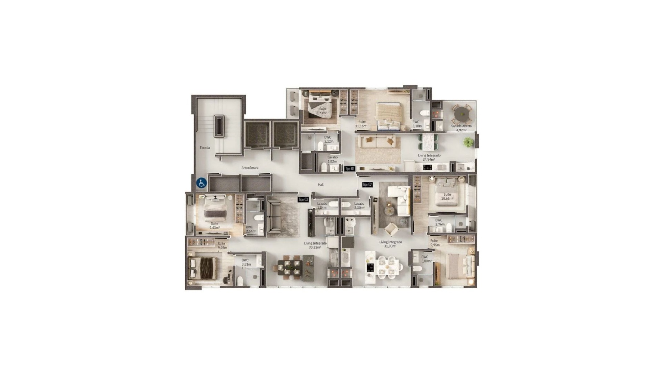 Apartamento com 2 Suítes no Urban Diamond no Morretes em Itapema - Planta