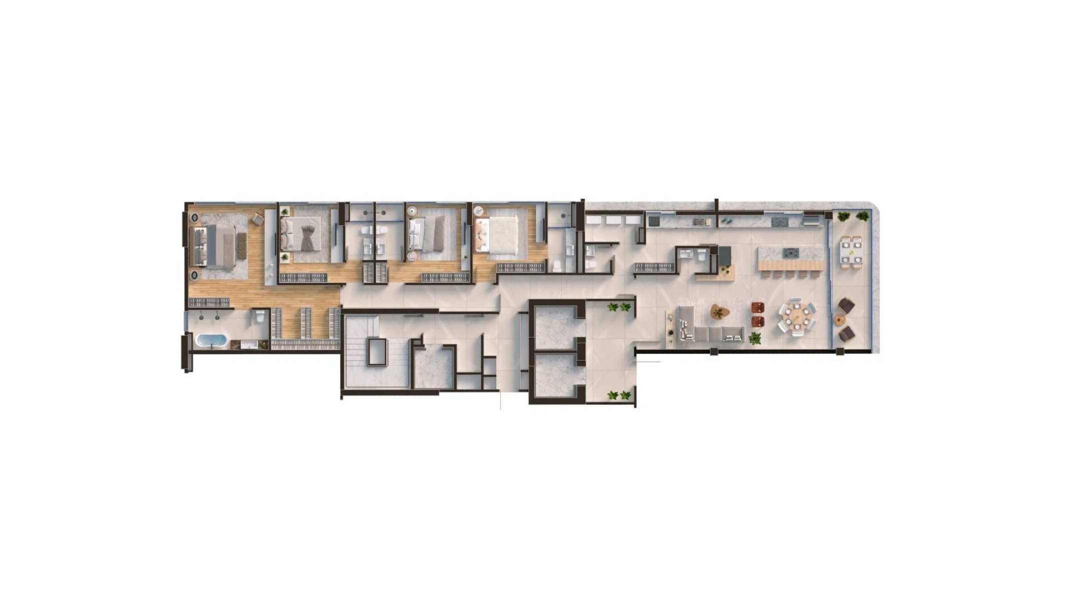 Apartamento com 4 suítes no Edifício Edify One na Meia Praia em Itapema - Planta