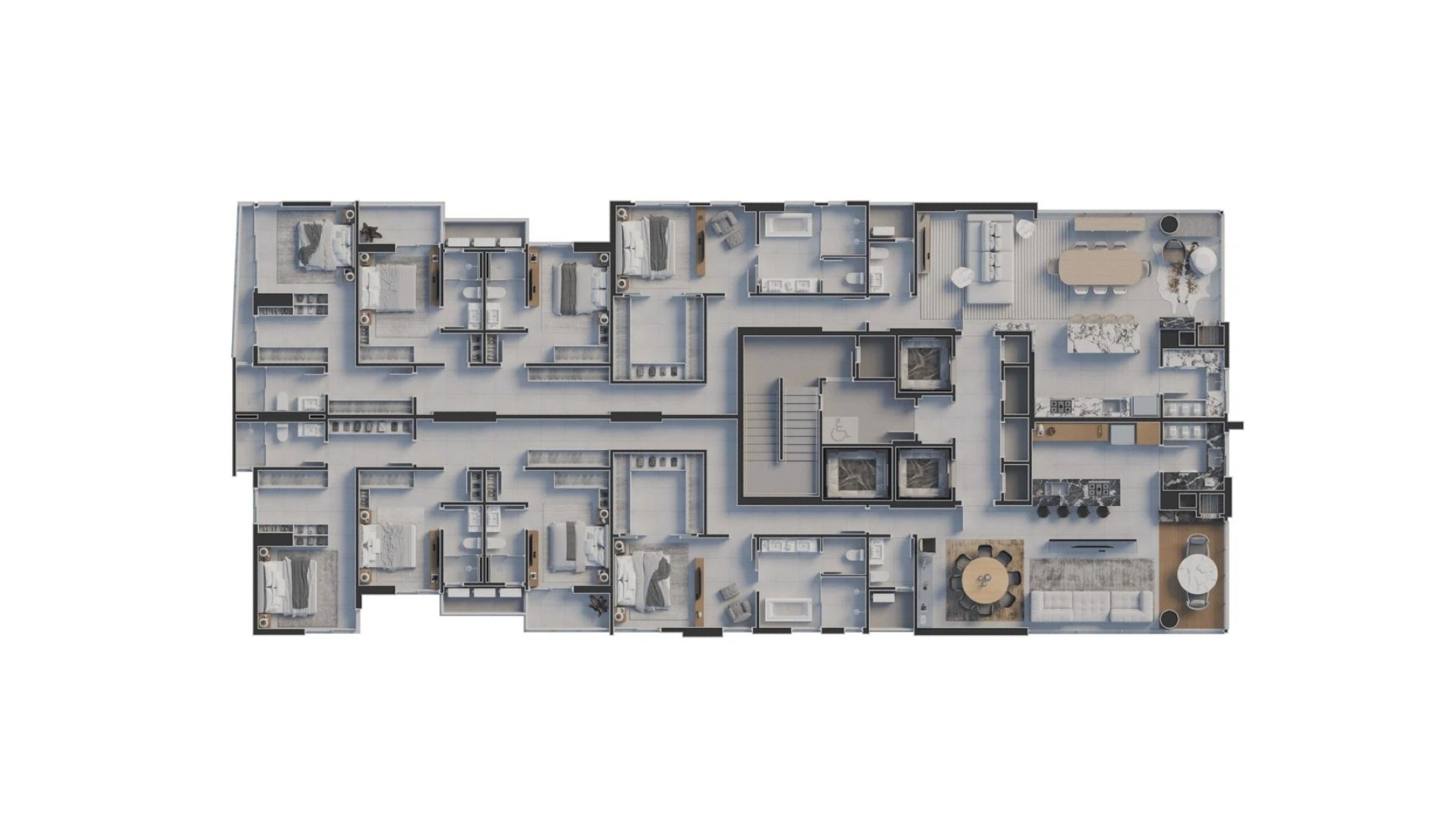 Apartamento com 4 Suítes no Edifício Du-Art Tower na Meia Praia em Itapema - Planta