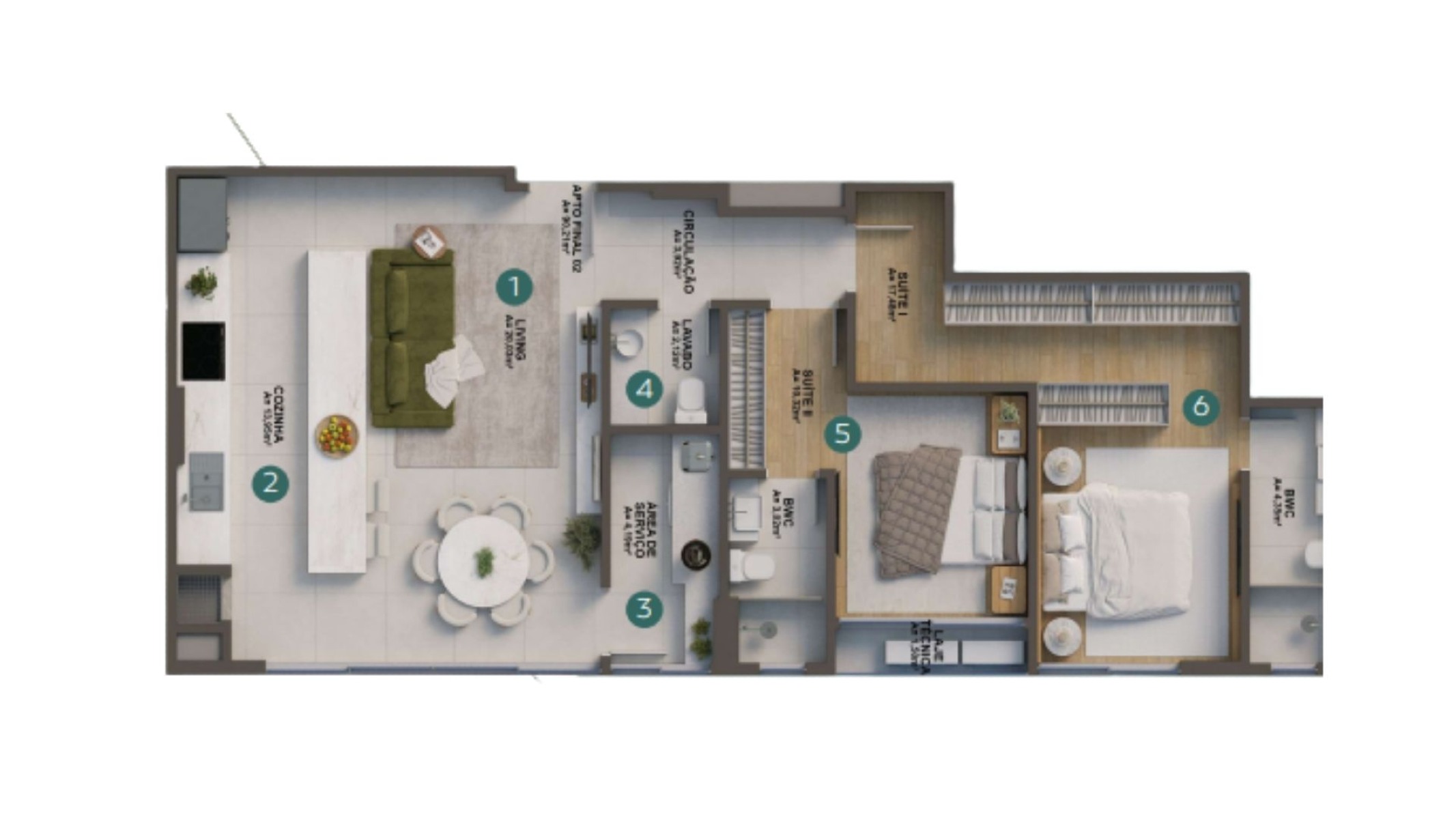 Apartamento com 2 Suítes no Splendore del Mare em Cabeçudas Itajaí - Planta
