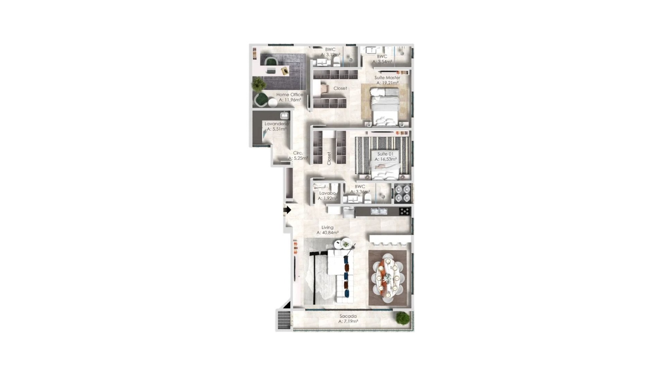 Apartamento com 3 Suítes no Diamant Noir em Cabeçudas, Itajaí - Planta