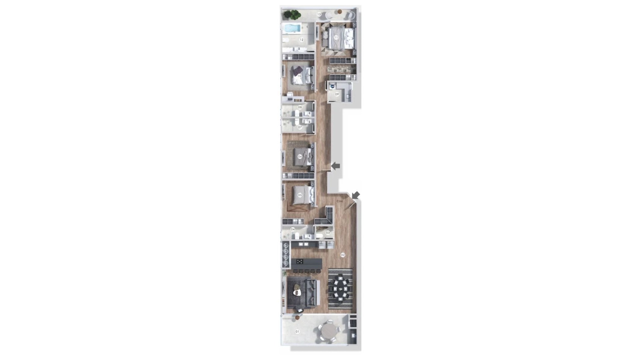 Apartamento com 4 Suítes no Splendido Diamond Blue em Cabeçudas, Itajaí - Planta
