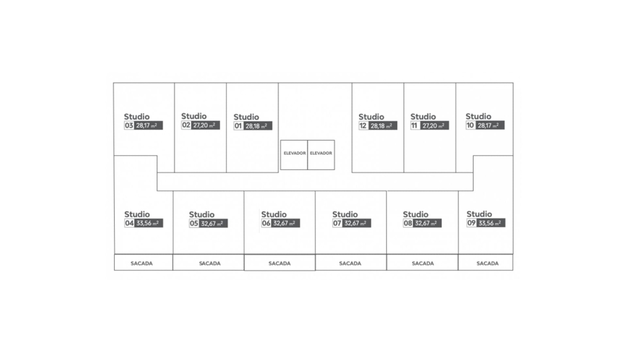 Apartamento com 1 Dormitório no Artisan Residence no Bairro Fazenda em Itajaí - Planta