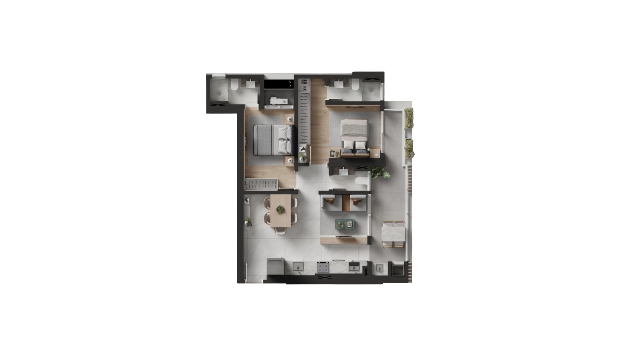 Apartamento com 2 Suítes no Artefacto na Praia Brava em Itajaí - Planta