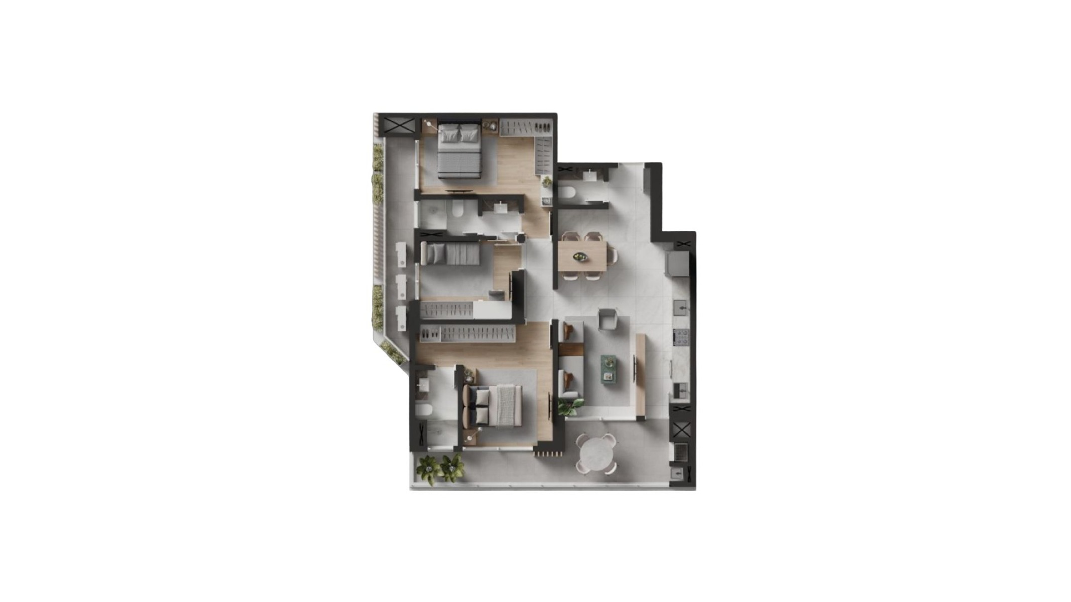 Apartamento com 2 Suítes, 74.10m² no Artefacto na Praia Brava em Itajaí - Planta