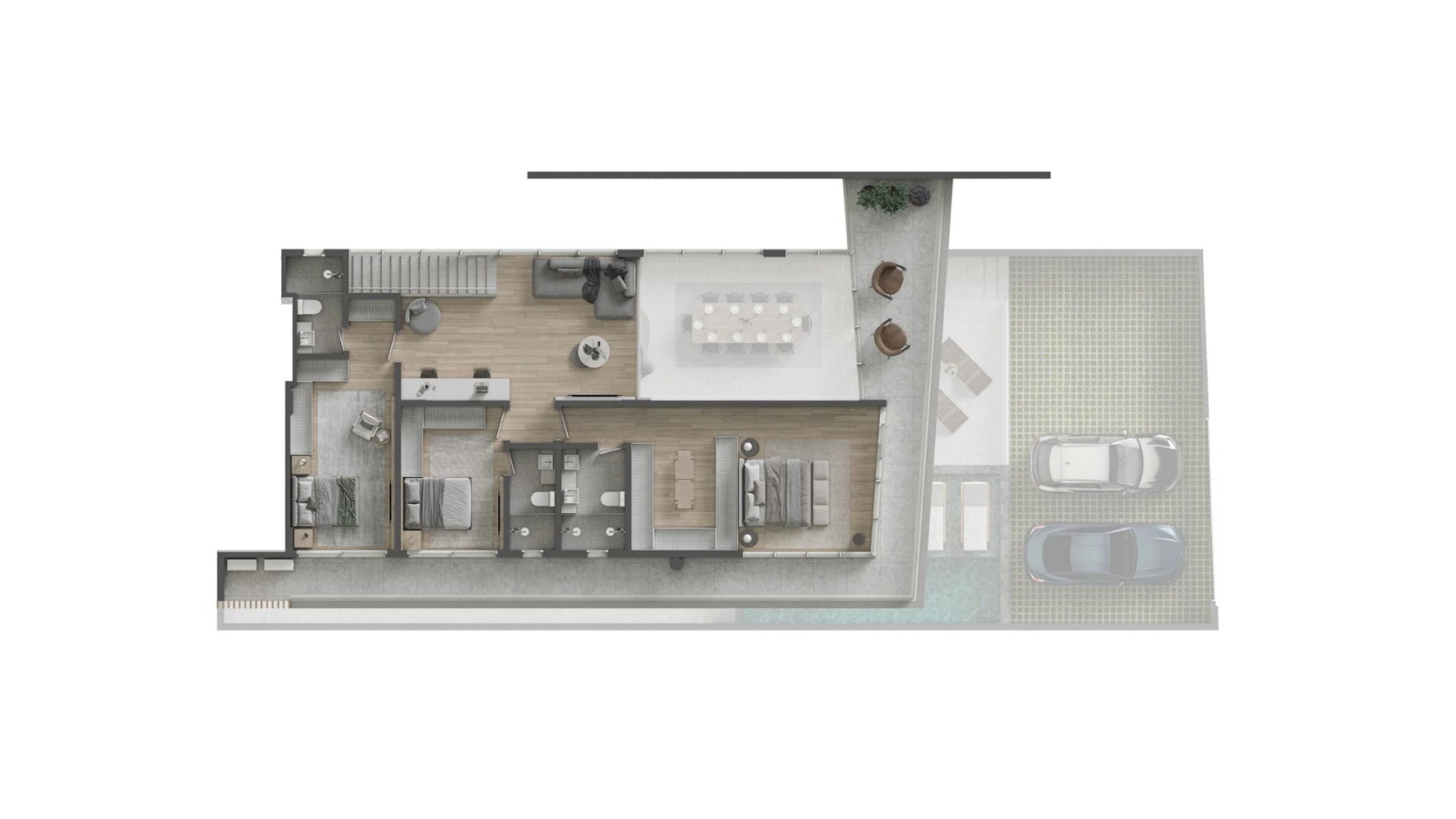 Apartamento garden duplex com 4 suítes frente mar no Sense Praia Brava, Itajaí - Planta