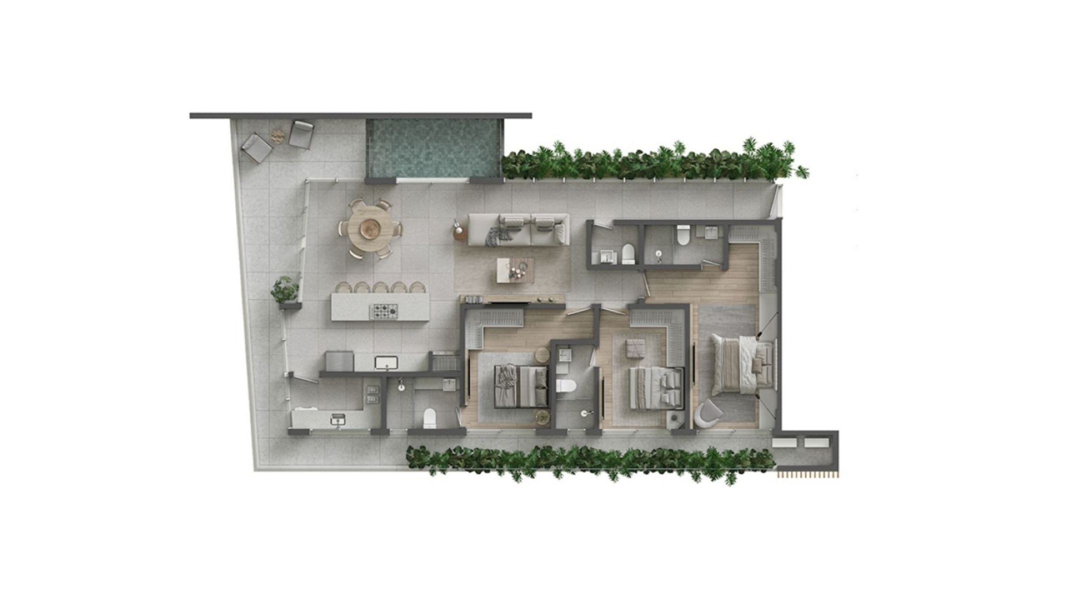 Apartamento frente mar com 3 suítes no Edifício Sense na Praia Brava em Itajaí - Planta