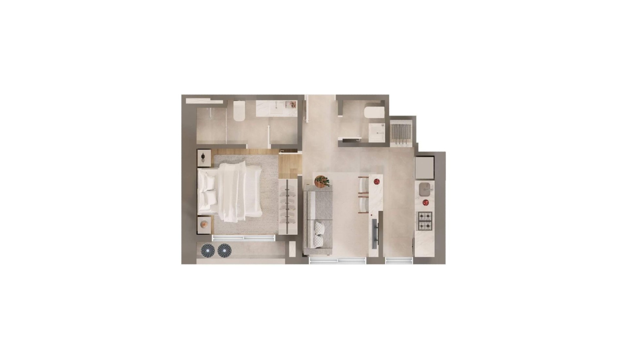 Apartamento com 1 Suíte no Lagom Perequê em Balneário Perequê, Porto Belo - Planta