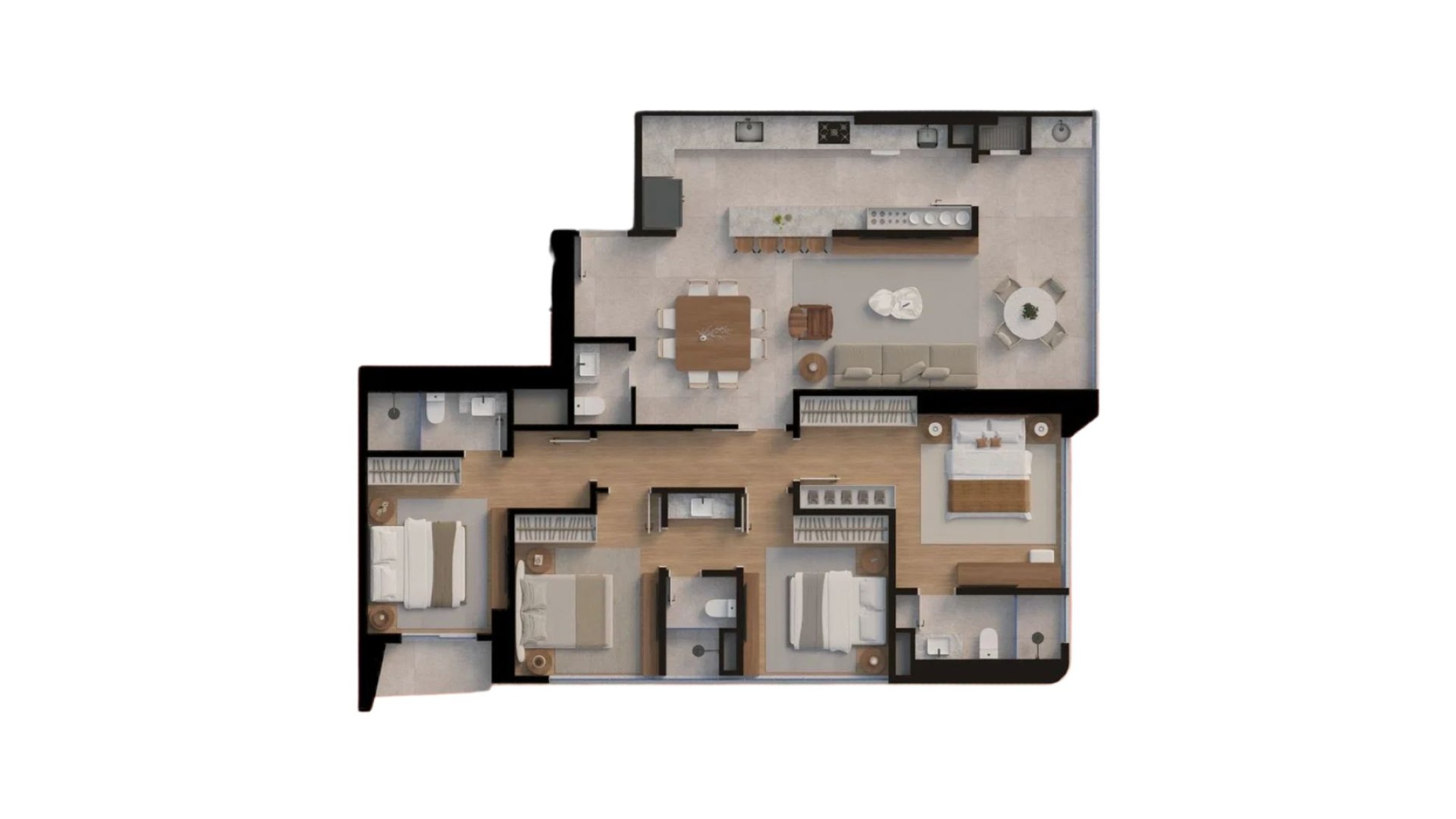 Apartamento com 4 Dormitórios no La Città by Pininfarina no Centro de Balneário Camboriú - Planta