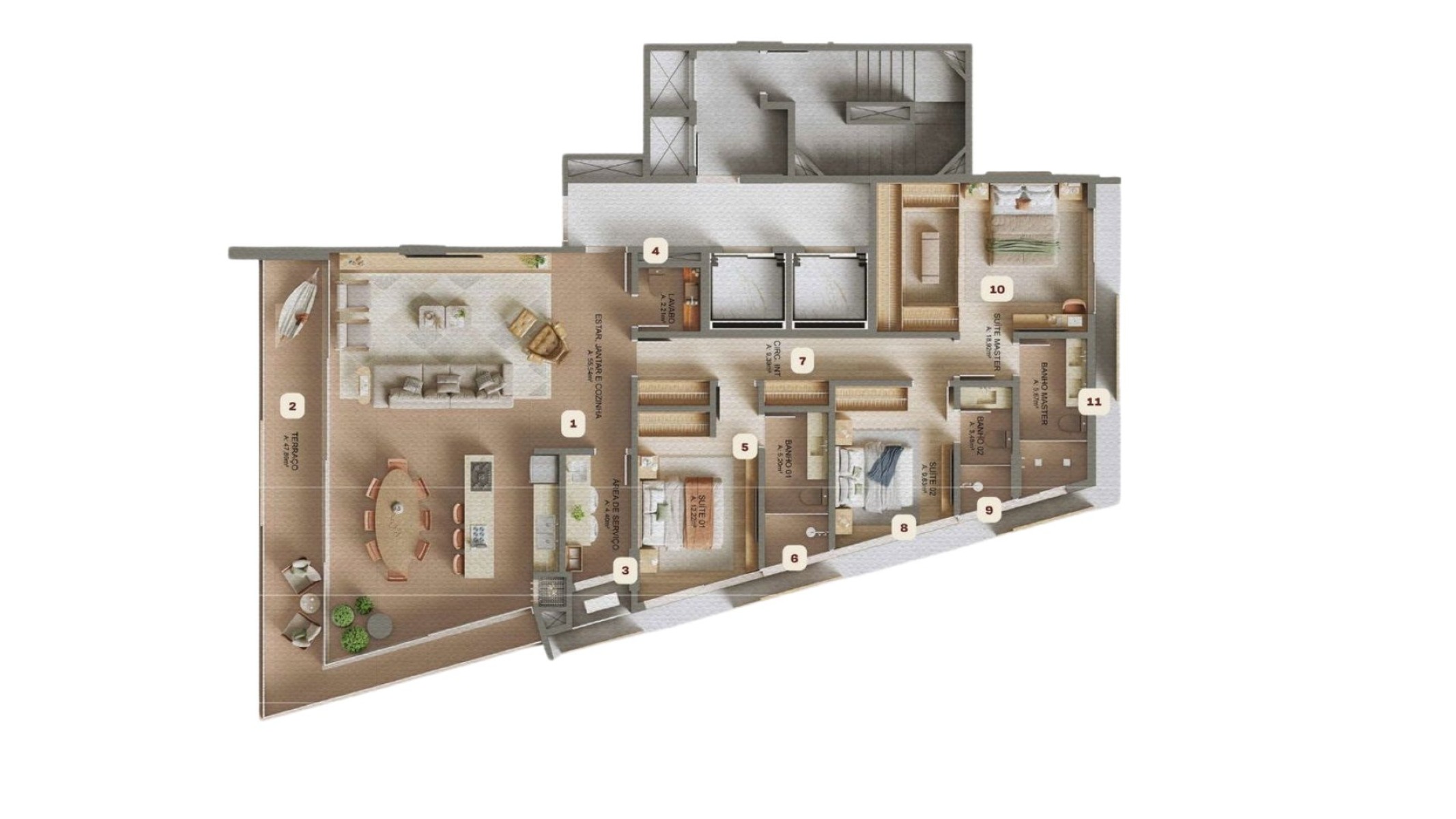 Apartamento com 3 Suítes no Malbec Malbecna Praia Brava em Itajaí - Planta