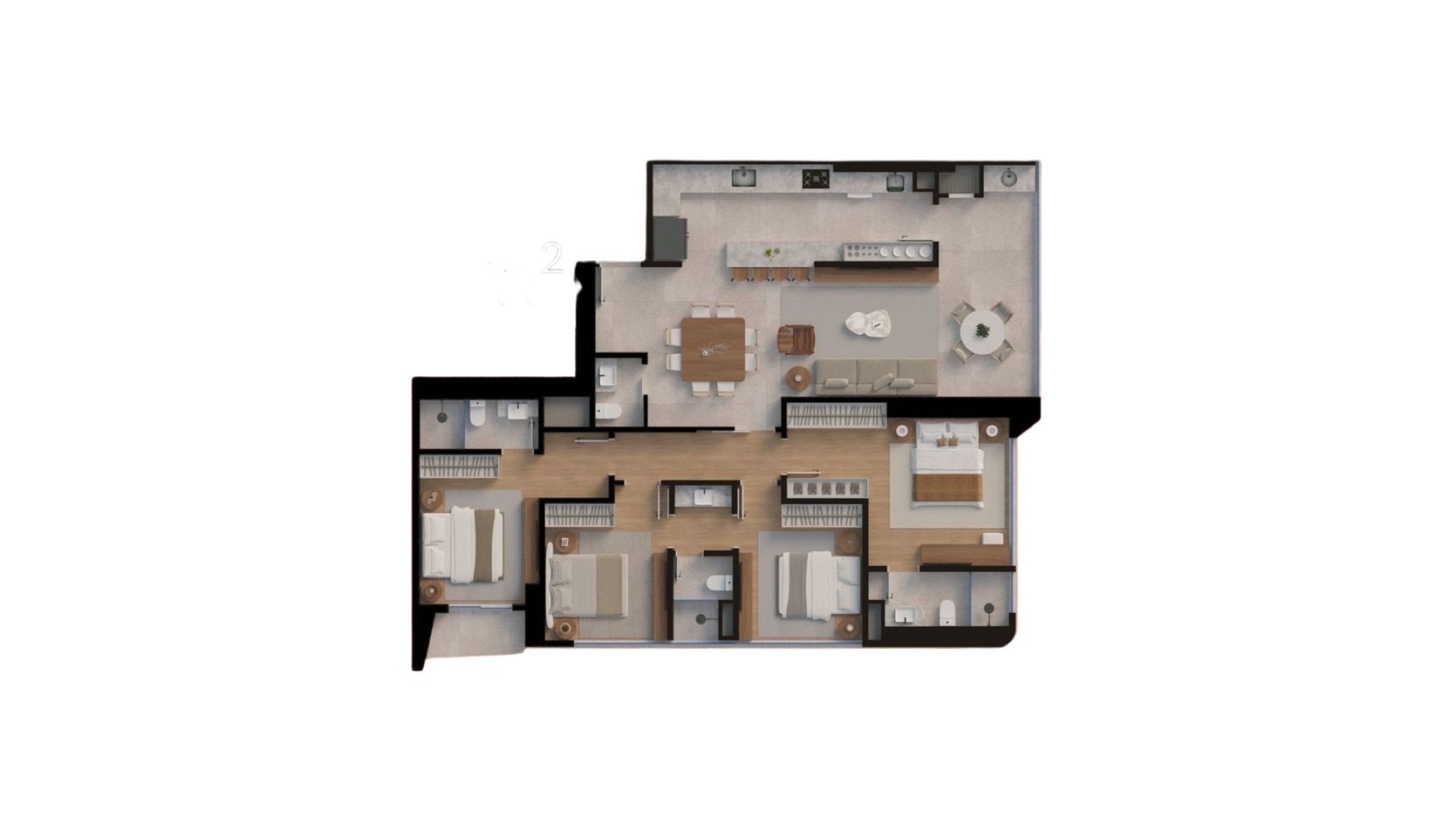 Apartamento com 4 Quartos no La Città, Centro - Balneário Camboriú - Planta