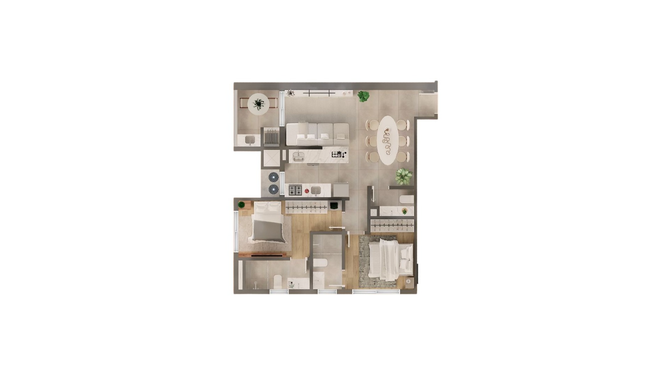 Apartamento à Venda no Lagom Perequê com 2 Suítes em Balneário Perequê, Porto Belo - Planta
