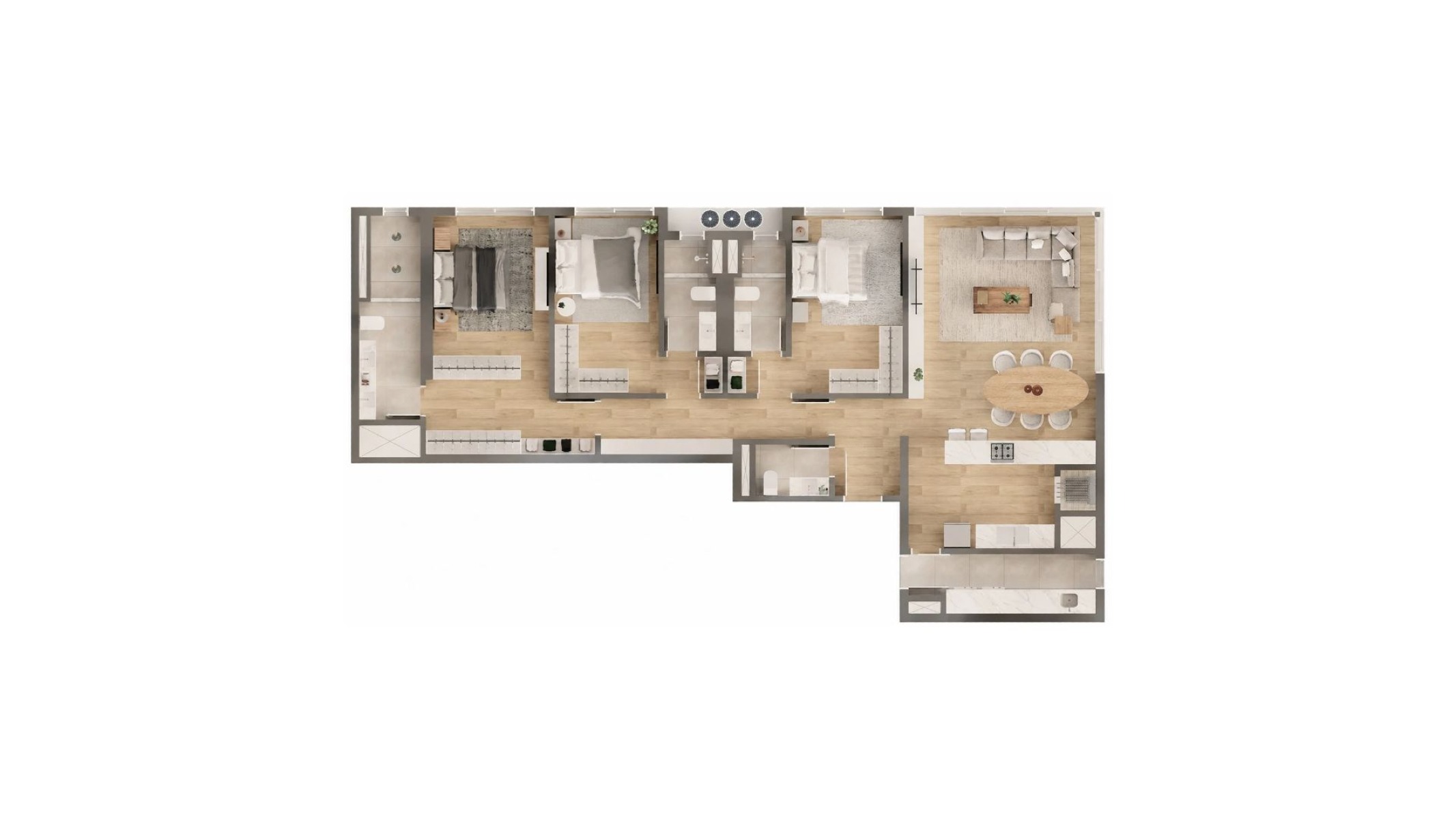 Apartamento no Lagom Perequê com 3 Suítes em Balneário Perequê, Porto Belo - Planta